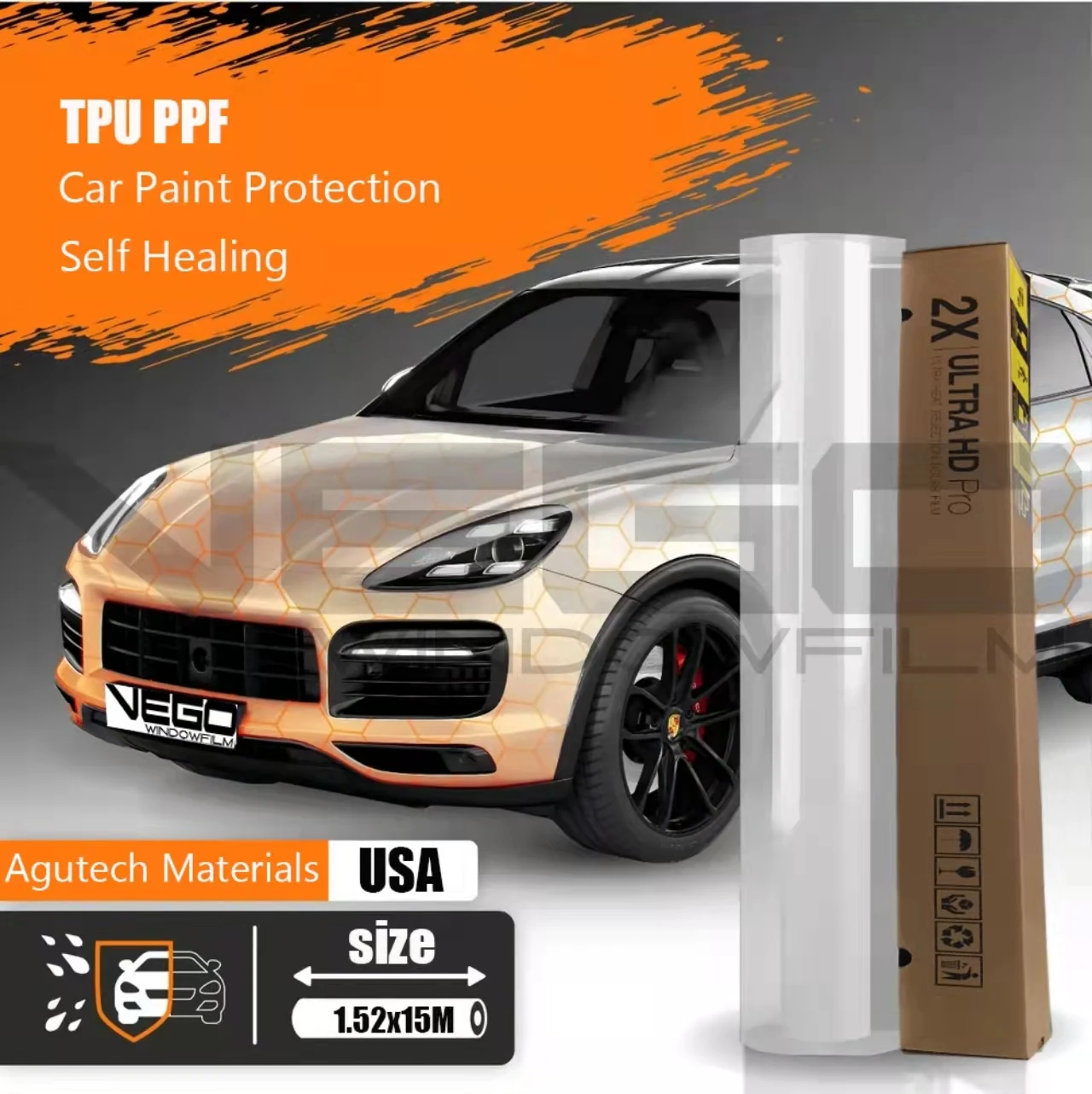 ppf manufacturer 6.5mil VEGO car clear ppf tpu paint protection wrap film roll 6 years warranty