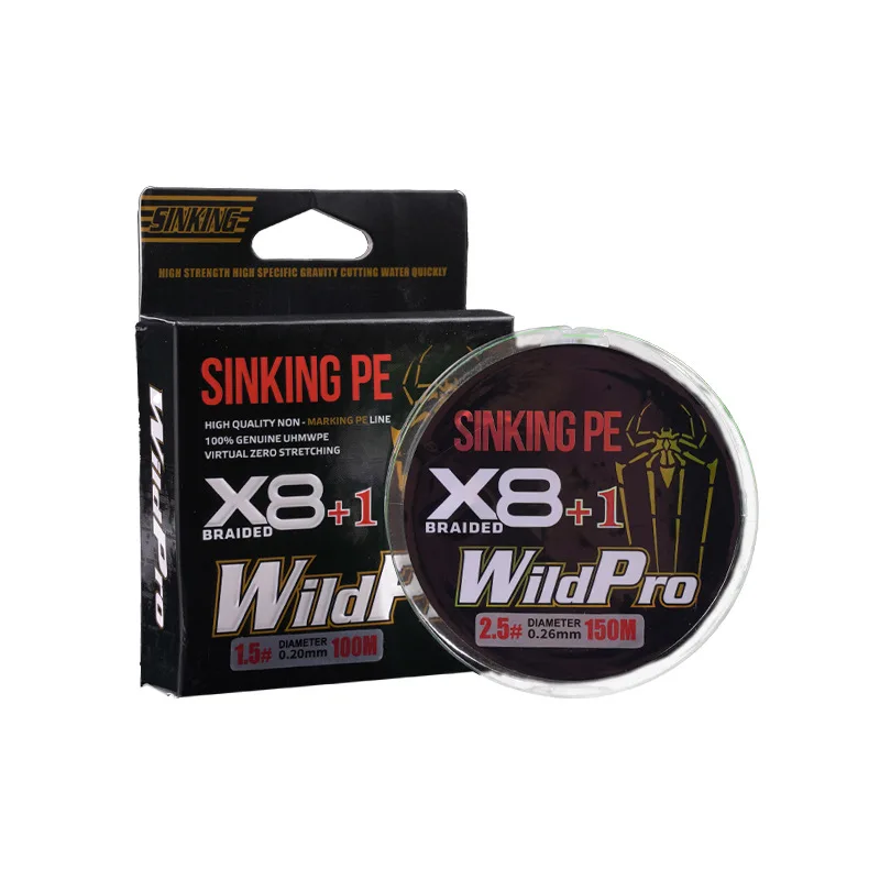 Customized Color 150M 0.26MM 8-Strand Wire PE Braided Fishing Line Polyethylene Braided Fish Lines for Fishing