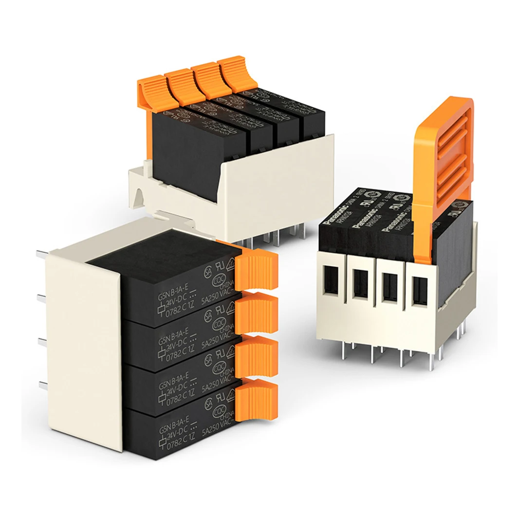 ABILKEEN general purpose relay 4 pole 24VDC 6A relay module LED test button relay and base