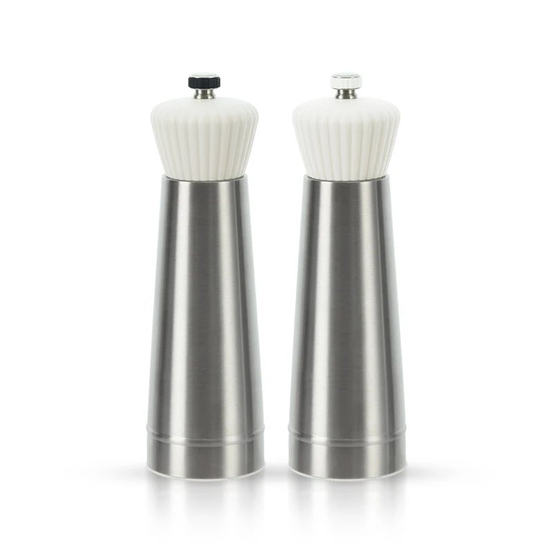stainless steel adjustable coarseness ceramic mechanism manual dry spice salt and pepper grinder bottle mill set kitchen home