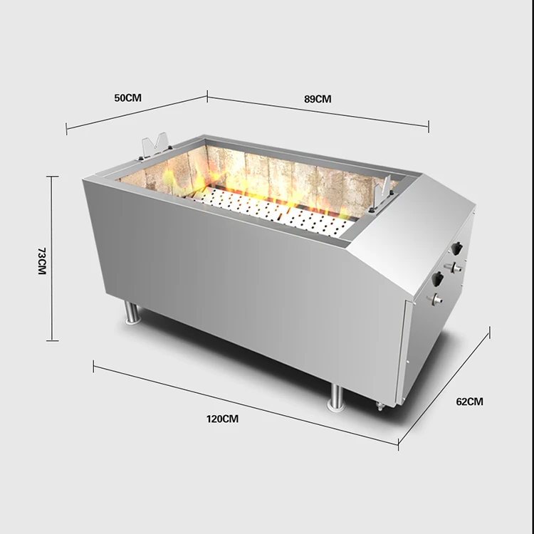 All-Season Outdoor Kitchen Chicken Duck Roaster Beef Lamb Pig Barbecue Grills Spit Rotating Rotisserie Grill Machine