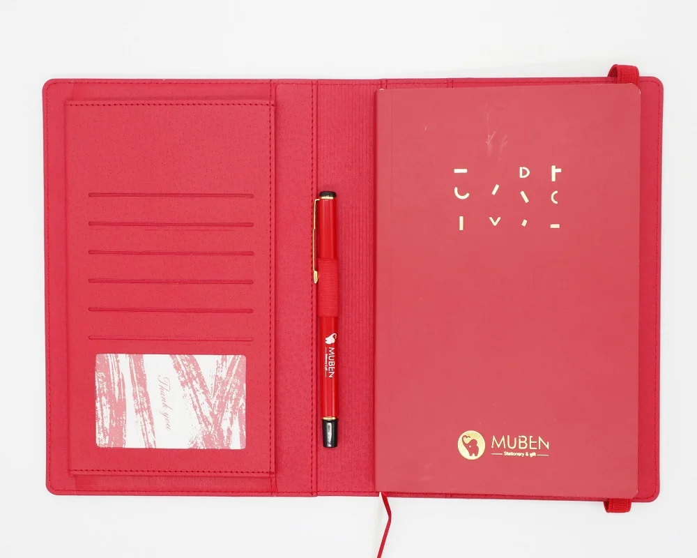 
2022 Luxury High Quality A5 Folded Binding Red Elastic and Pen notebook PLANNER 