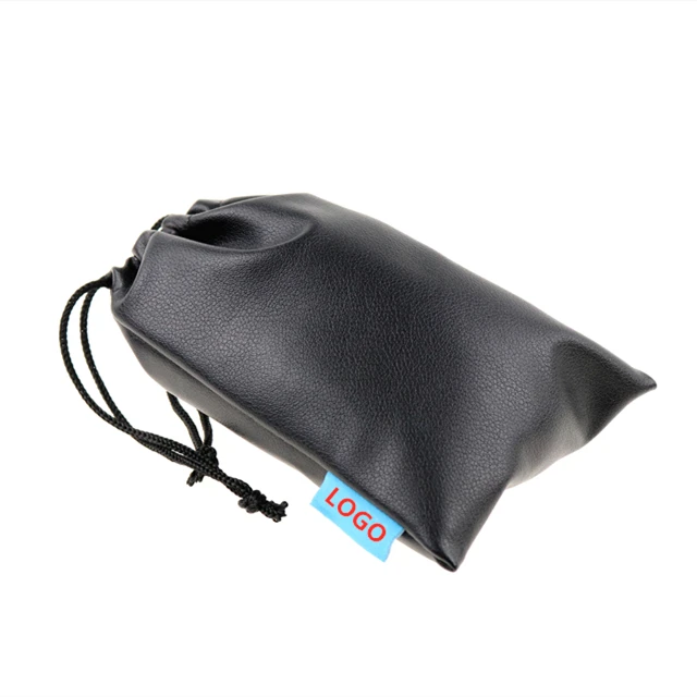 Низкая цена, подарочная упаковка, Высококачественная дешевая черная сумка для наушников из ПУ кожи с защитой от запаха, водонепроницаемая сумка для покупок на шнурке