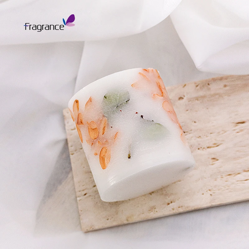 Scented Candle Flowers Scented Stone Candle Luxury Home Decoration Scented Soy wax Pillar Candles for home decoration gift sets