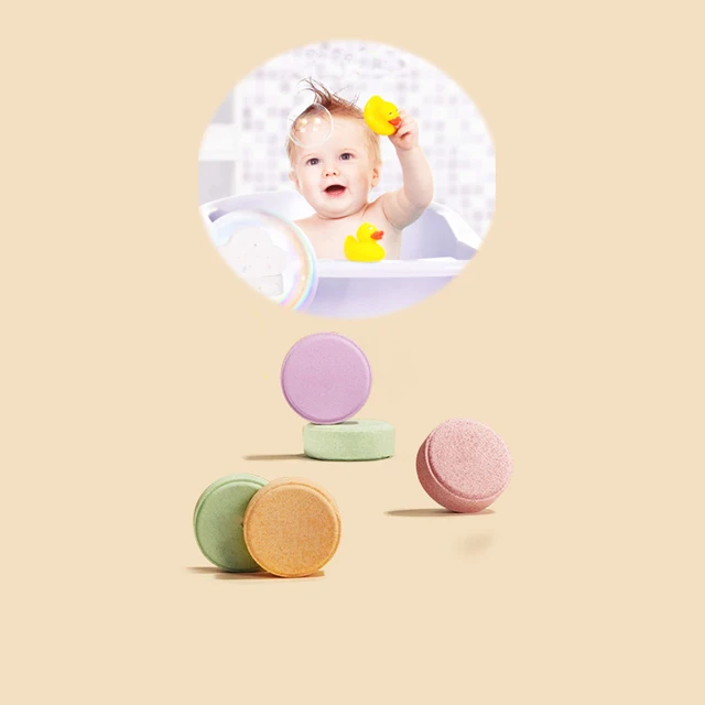 Private Label  Natural Cheap Hotel Aroma Essential Oil Organic Baby Kids Bath Color Tablets Soap Bomb For Body