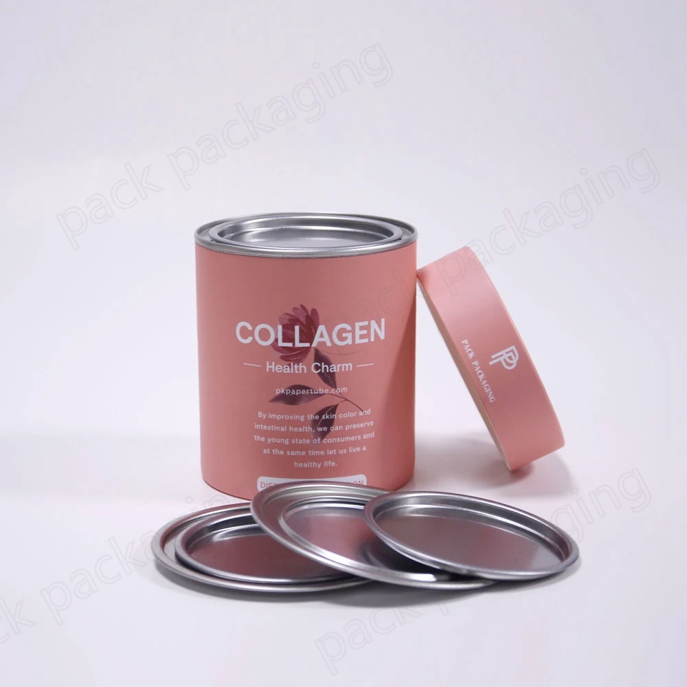 bio degradable empty supplement food package fruit  powder packing collagen powder container paper tube packaging