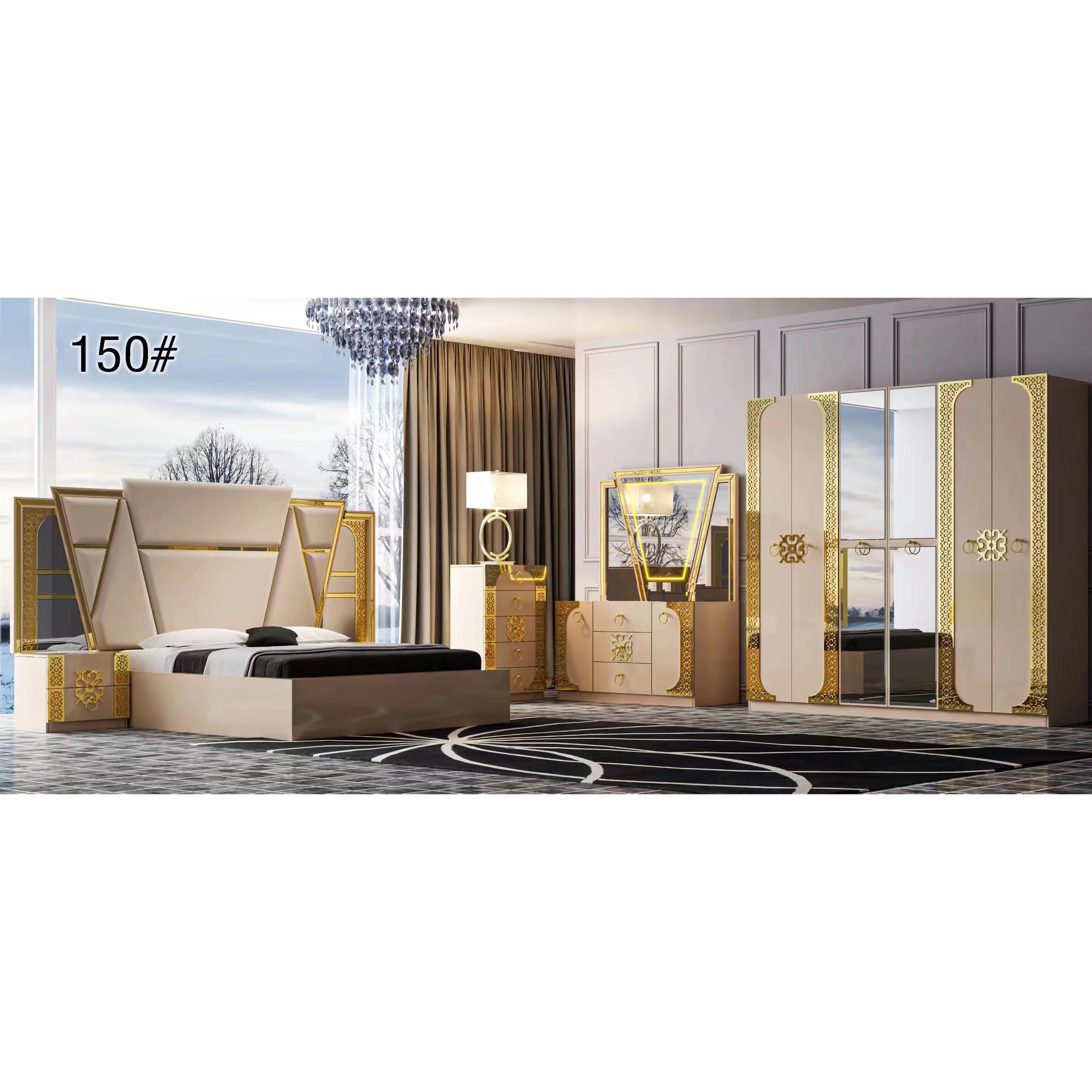 Modern MDF Bedroom Sets 1.8m Bed  Bedroom Furniture For Home Furniture Popular design