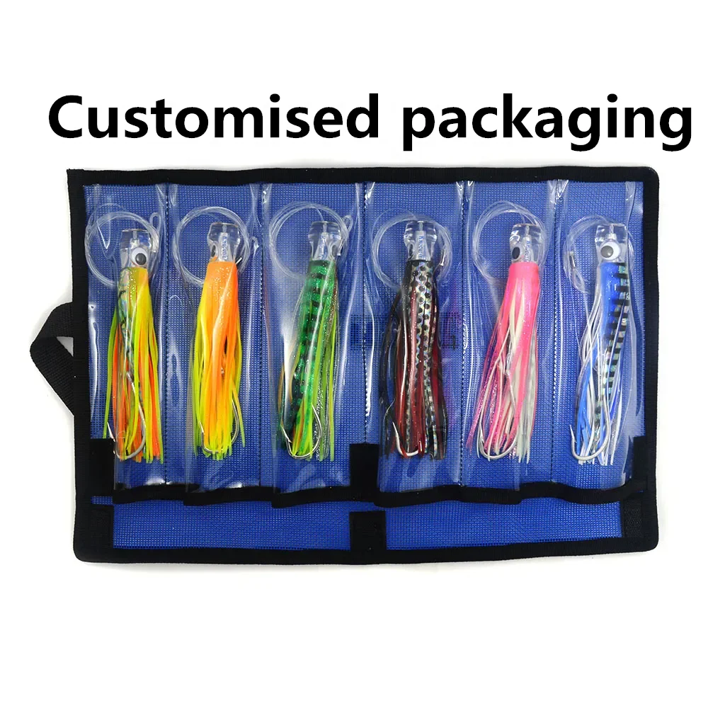 Fishing Trolling Lure (6 Inch/9 Inch) 6pcs Package Fishing Trolling Lure Marlin Tuna Mahi Wahoo Offshore Big Game Trolling Lures