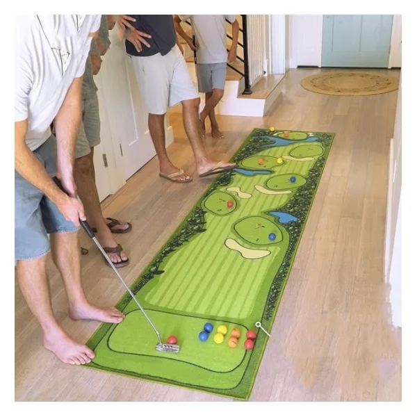 Popular Player Indoor Putting Green with Golf Putting and Hitting Mat for Training Practice