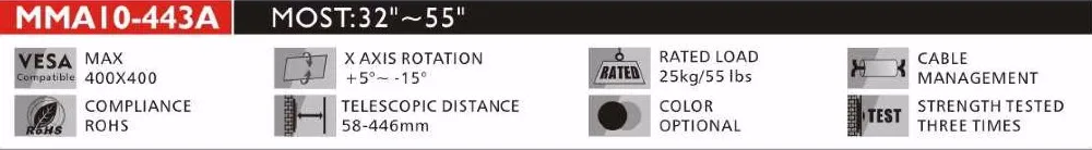 Sturdy VESA 75 Inch LED TV LED Wall Mount LCD Wall Stand Mount TV Stand Floor Wood TV Stand