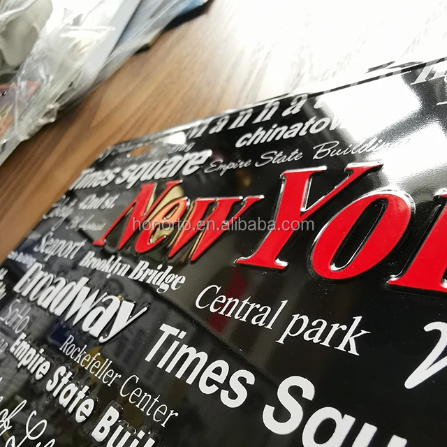 Modern original name place for New York aluminum car licence plate car plate with letters