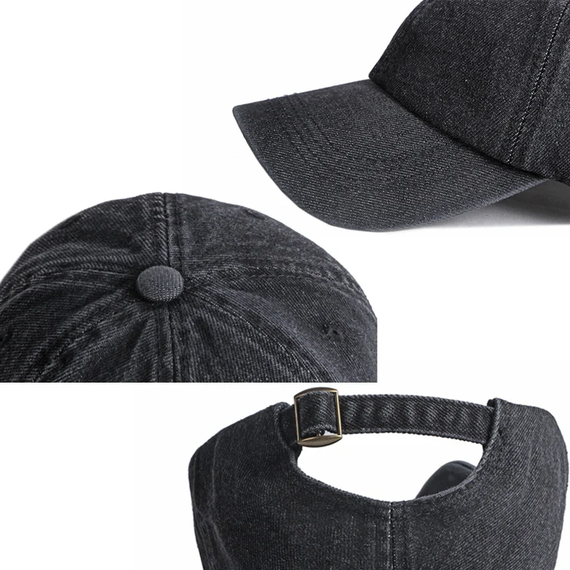 Streetwear Fashion Sun Shade Wholesale Unstructured Soft Crown Jeans Fashion Hat Denim Baseball Cap For Women Men