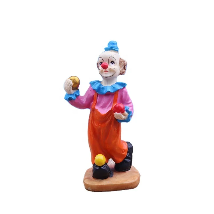 Factory Cheap wholesale Tabletop Decoration polyresin dolls mini Resin Joker Clown Figurine