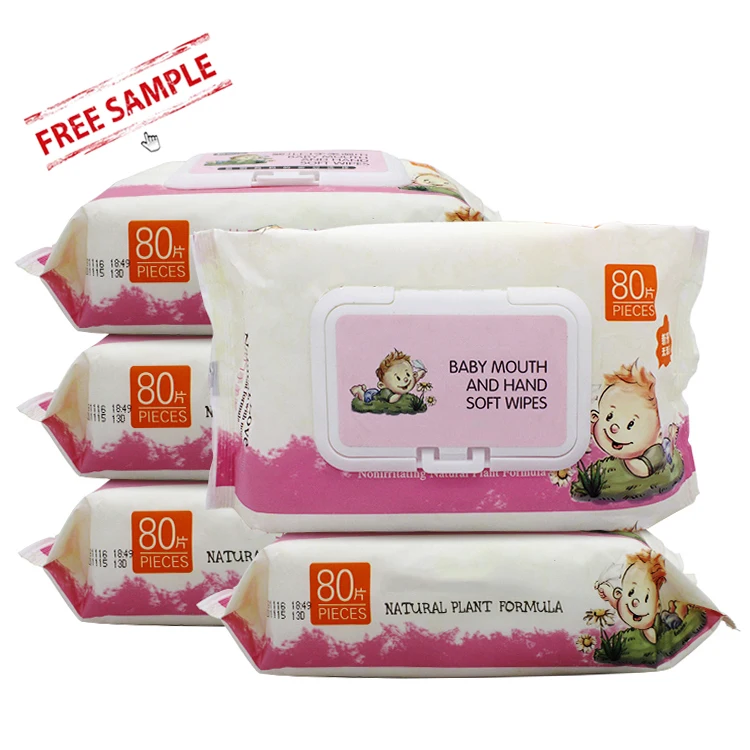 Wholesale Chemical Free Babi Water Wipe Bag of Baby Wipes Nonwoven 80pcs Aloe Vera Eco Friendly Kids Hand Baby Wipes