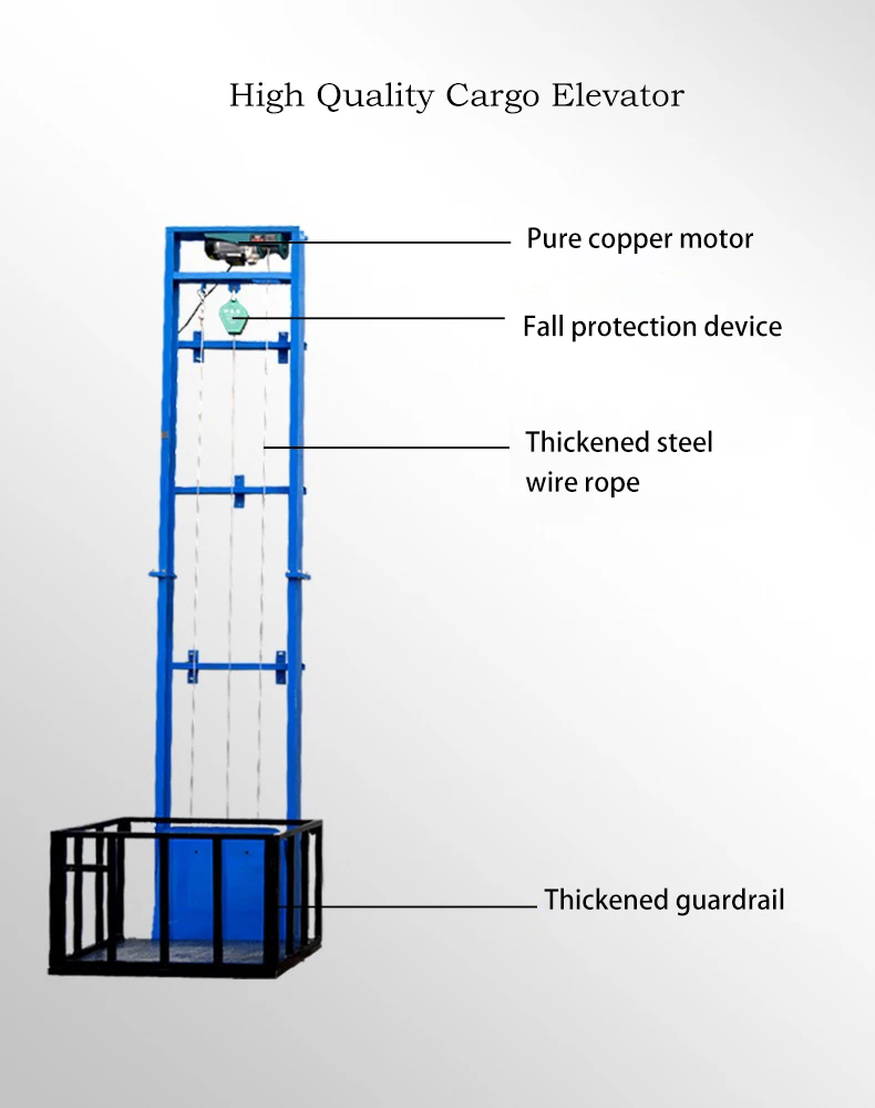 New 500kg Warehouse Vertical Platform Loading Freight Elevator Cargo Lift