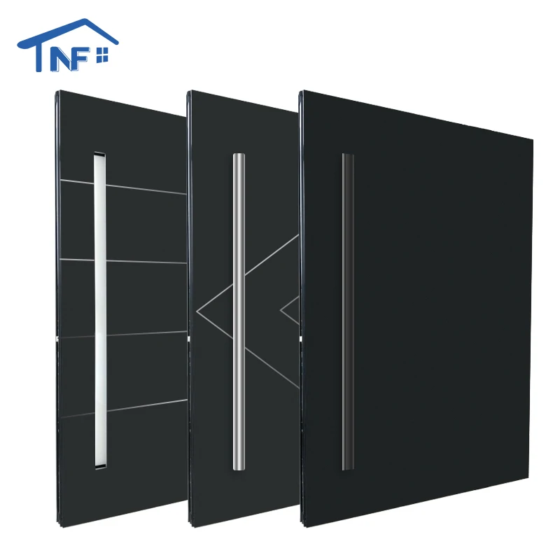Front Entry Doors Security Entrance Pivot Doors Front Doors for House Large Aluminium Modern Aluminum Alloy Wall Wooden Crate NF