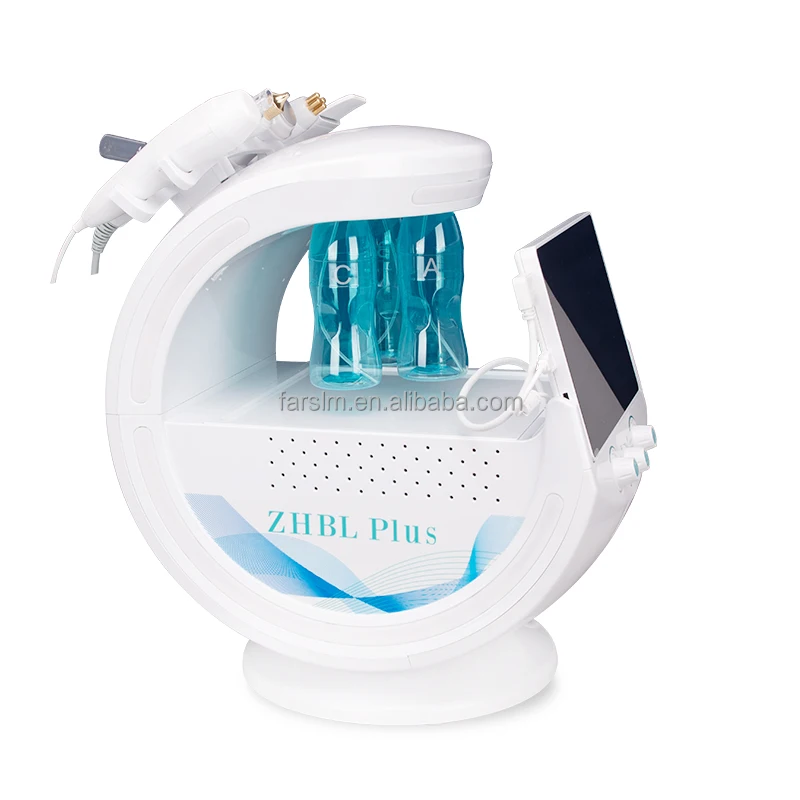 Portable 7 In1 Smart Ice Blue   Aqua Skin Scrubber Jet Peel Hydrogen Peeling Dermabrasion Facial Care Machine With Skin Analyzer