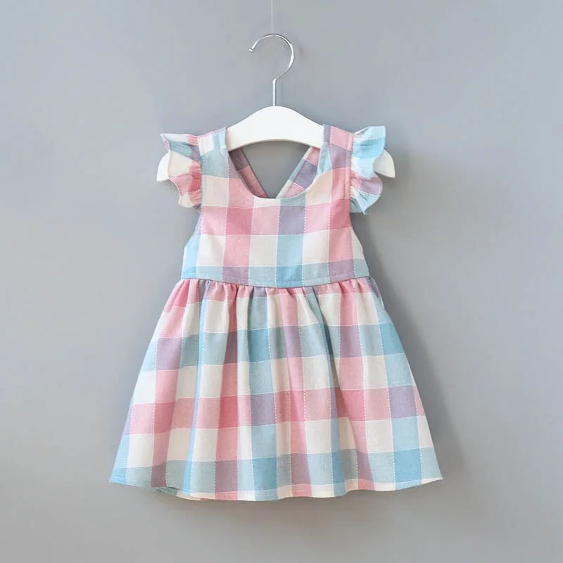 Hot Sale Suspender Plaid Korean Fashion Girl Dress