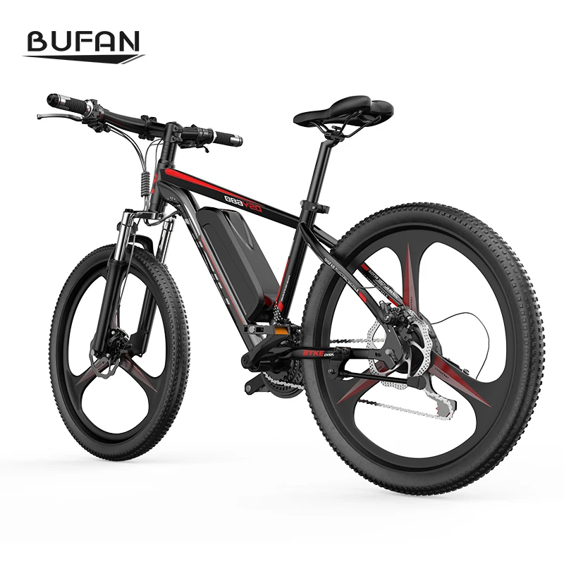 Front and rear double shock absorber air damping design folding 27KM/H 26inch Adults Electric Hybrid mountain bicycle
