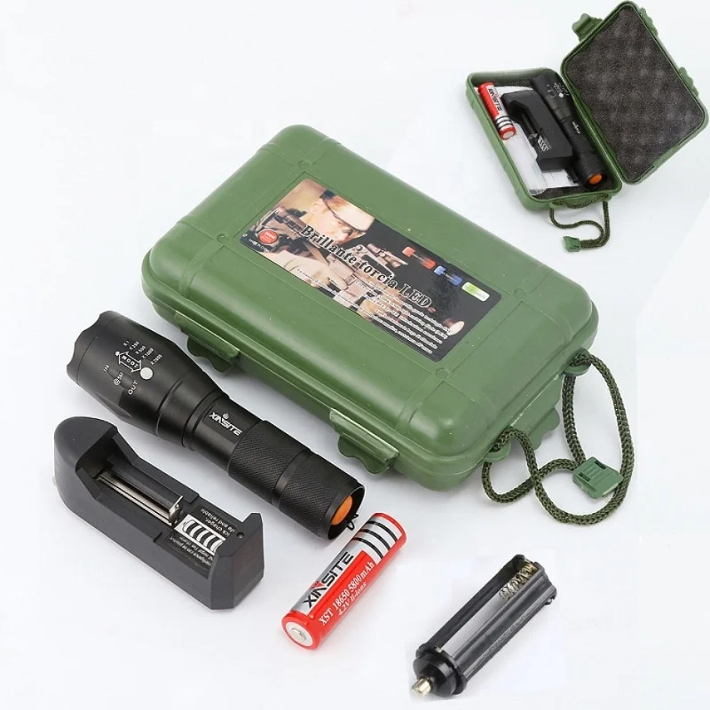 High power CREE-T6 LED ZOOM rechargeable Tactical flashlight Rechargeable Bright LED camping torch