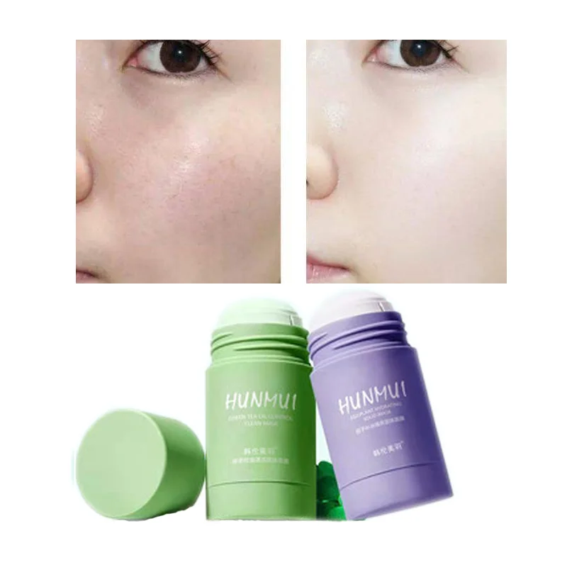custom cleansing solid green tea skin care green private label facial moisturizing facial clay mask mud stick for all