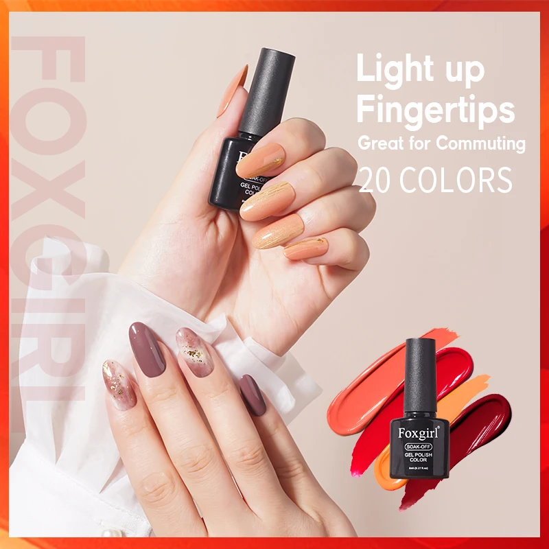 Ransheng Nail Wholesale Gel Polish 8Ml Foxgirl Gel Polish Kit Nail Beauty Salon Led Uv Gel Polish Art Painting Supplies 20 Color