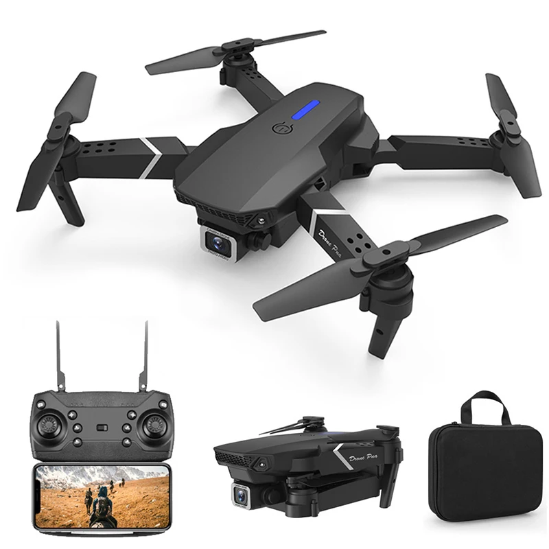 Wholesale Global Mini Drone E88 Wifi Fpv Rc Drone With Dual Pro 4k Hd Camera Wide-angle Remote Control Video Quadcopter Toy UAV