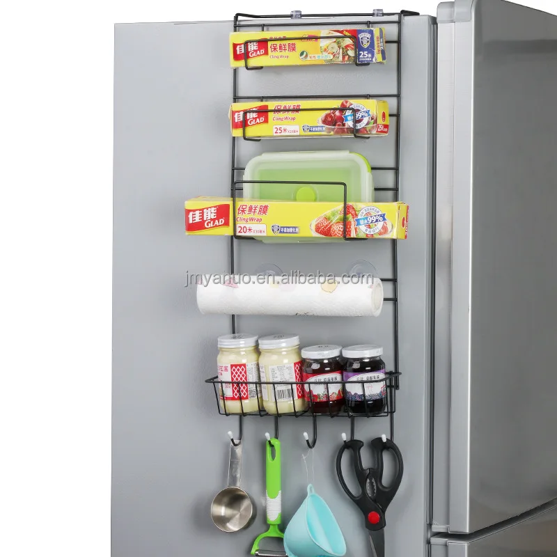 Refrigerator Side 2014chable 5 Tiegreyook Type Shelf Kitchen Wall Hanging Rack Storage Holders & Racks for Non-folding Rack Iron