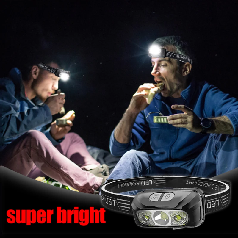 USB Rechargeable Headlamp Motion Sensor Bright XPE LED Running Fishing Flash Head lamp Headlight Infrared Sensor Light