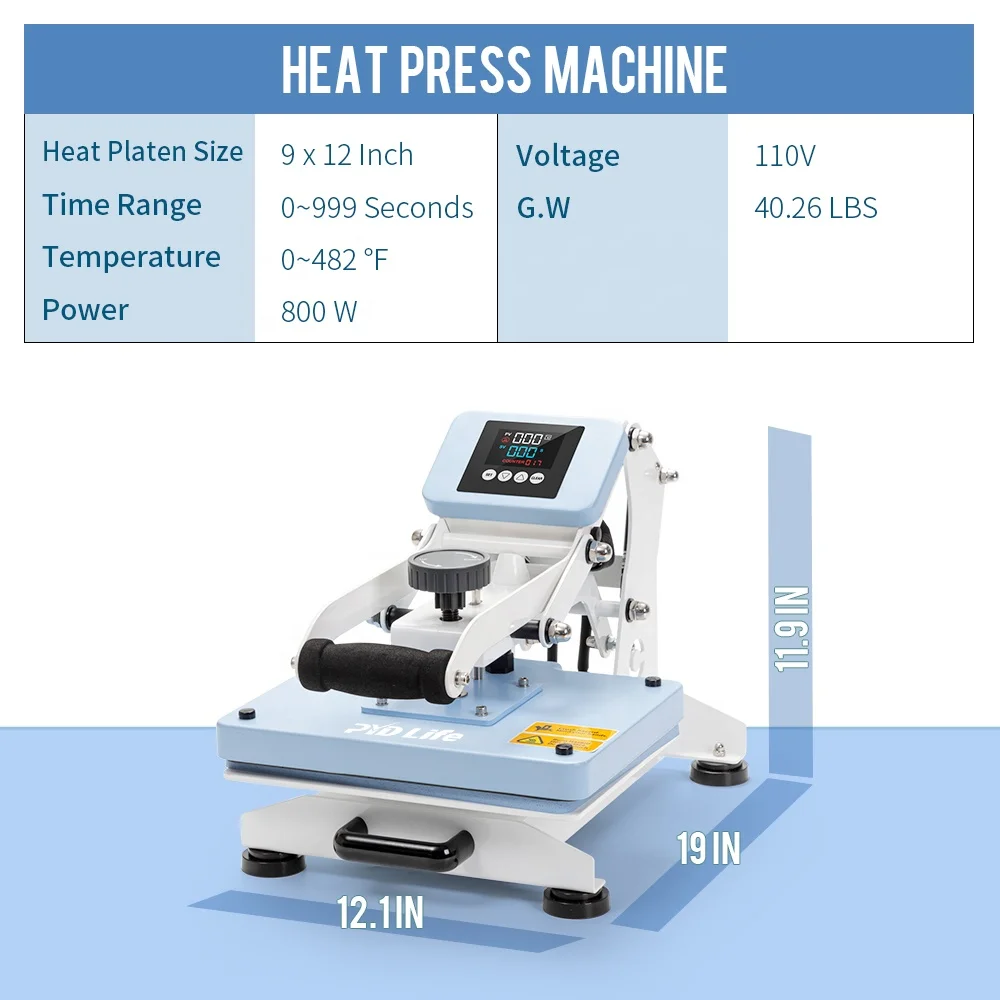 PYD Life New Product 2024 Large Format Printing Heat Press Machines For T-Shirt Clothes 23*30 Cm Flat Heat Press