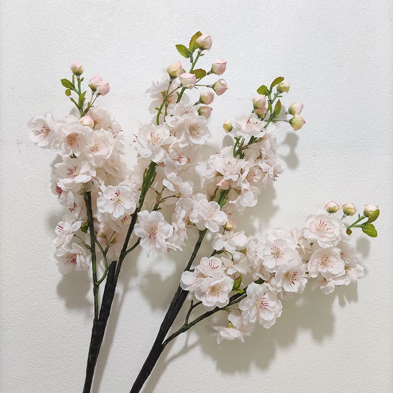 Decorative Faux Flowers Silk Indoor Cherry Blossom Flowers Baby Artificial Cherry Blossom Branches