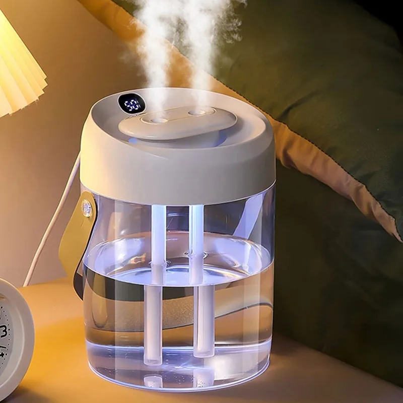 2000ML Double Spray Korean Style H2O Usb Cool Mist Ultrasonic Personal Air Humidifier Customize Home Humidifiers For Bedroom