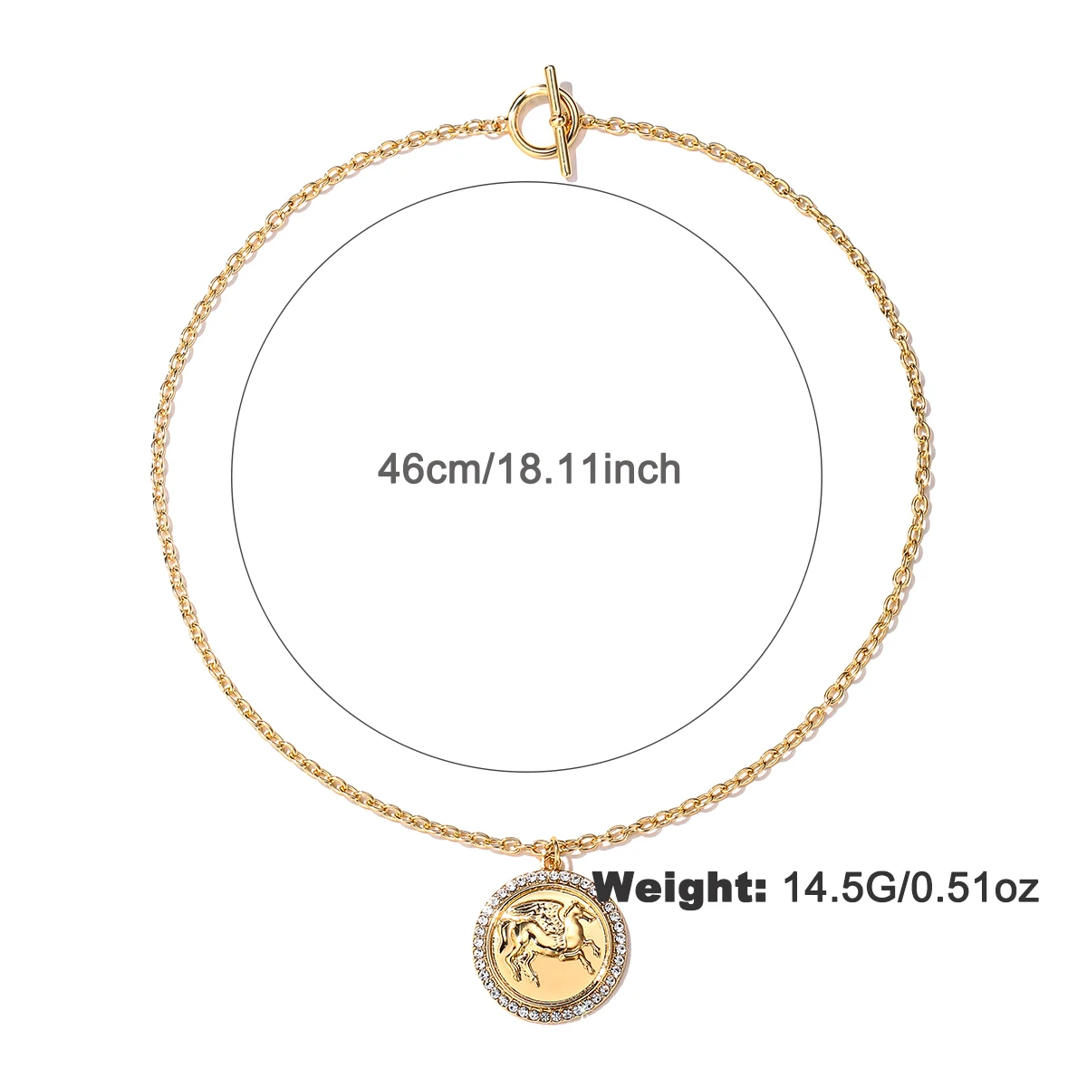 KJ Design Round Disc Coins Animal Horse Pattern Carving Pendant Necklace Earrings Set