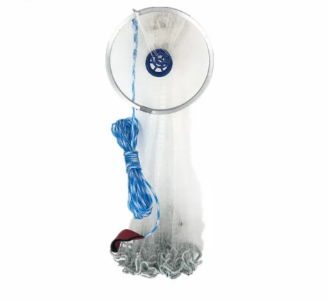 Wholesale Fishing Net Diameter 4.2m American Aluminium Alloy Ring  Hand Throw Casting Net with Sinker Fly Casting Net