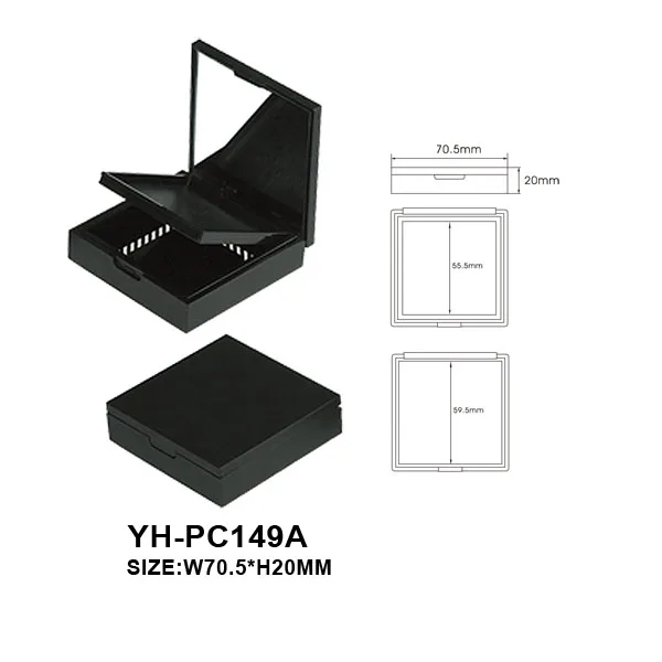  Custom square are Magnetic compact powder case 2 colors in 1 with mirror