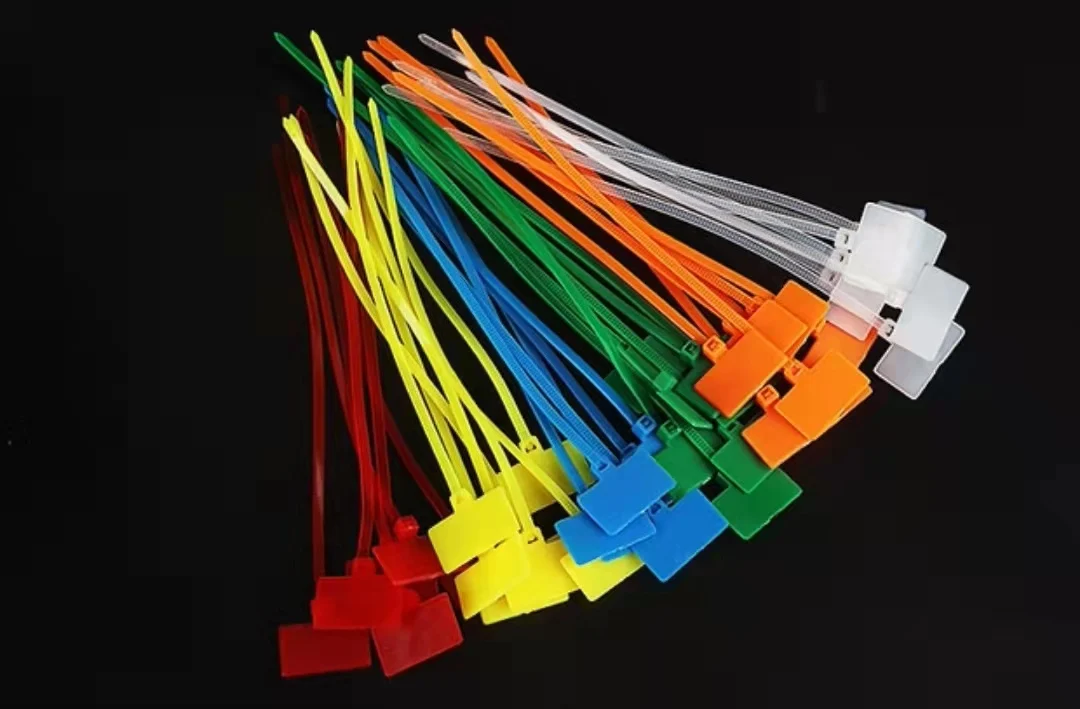 Custom Logo Easy Wrapping Hook Loop Cable Tie tag213 Cable Tie Tag