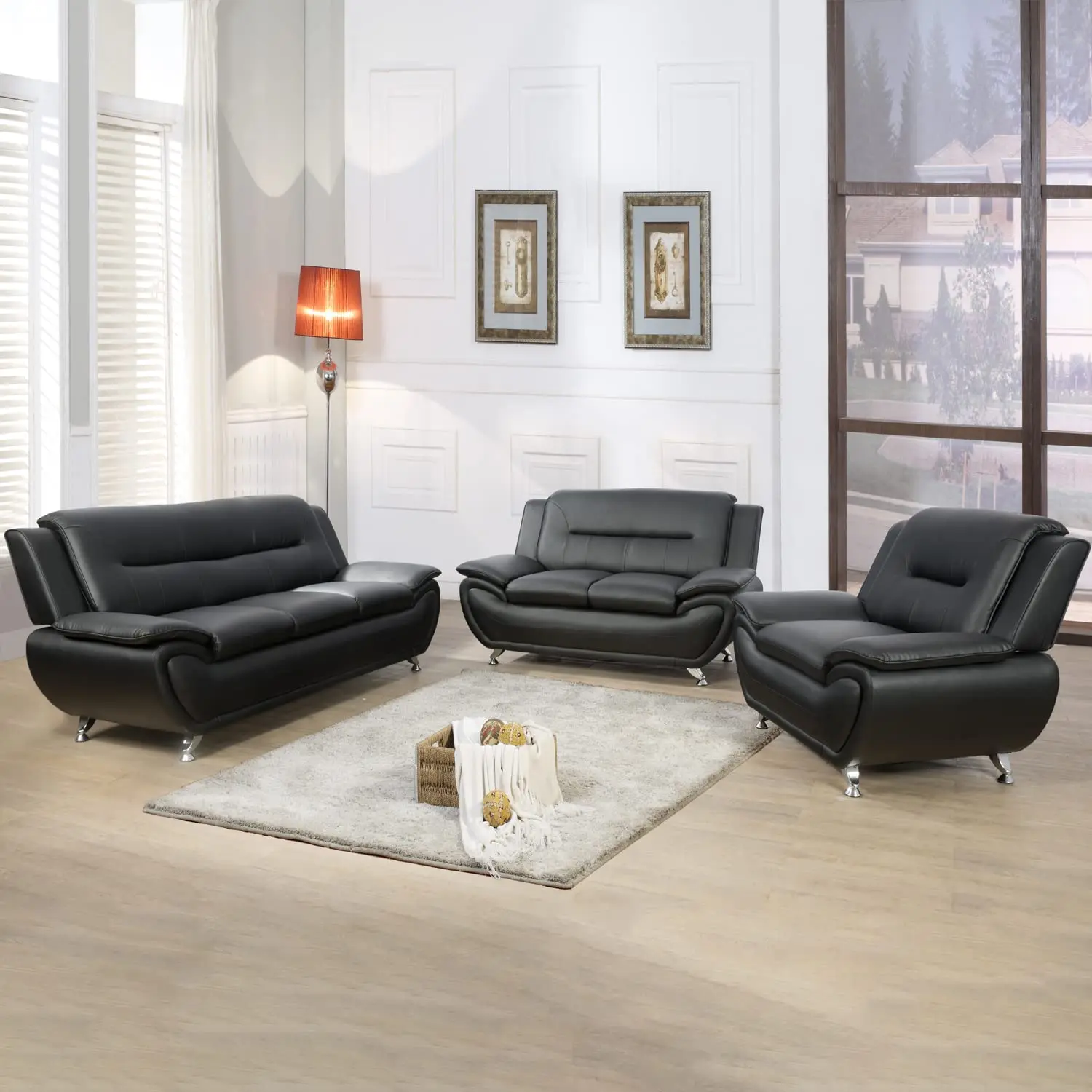 CY Factory Direct Sale PU Leather Couch Living Room Sofa Set Sofa Furniture with massage heated and holder