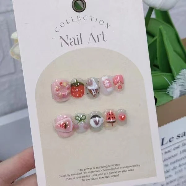 Fashion little girl nail tips PPMA ABS materials glamour Luxury Bride Nail Tips