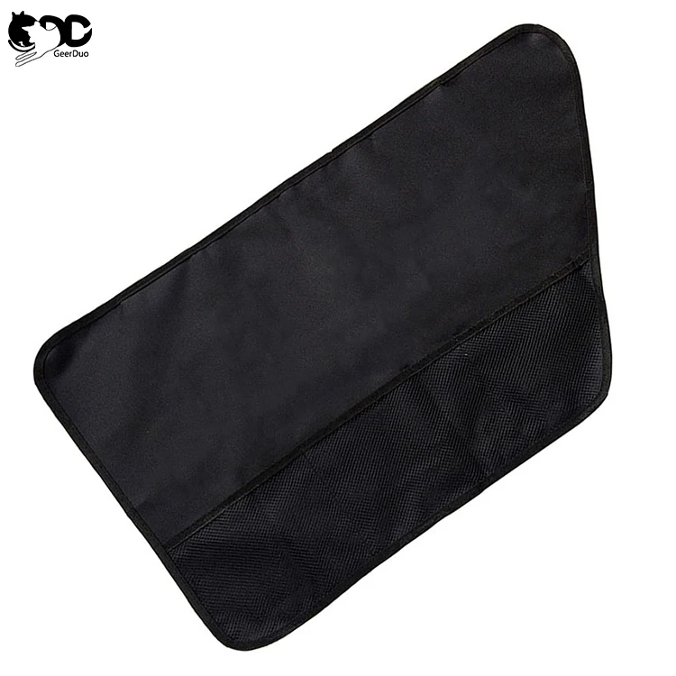 Geerduo Pet Car Window Guard Door Panel Protectors Safe SUV Hanging Hammock Car Door Guard Black Oxford Cloth with Mesh Pocket
