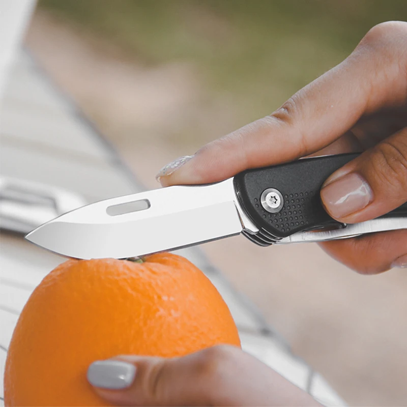 GHK Outdoor 8-in-1 Multifunction Knife Multitool Pocket-Sized with Stainless Steel Blade Saw Includes Screwdriver