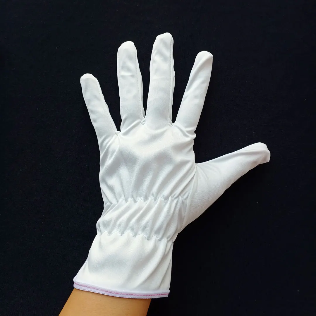 Dustless Cloth Gloves Microfiber Clockwork Beadplate Jewelry Gloves Cleaning White Ceremonial Gloves No Hair Removal