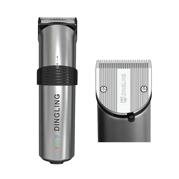 Dingling Rf-609 Plus Battery Capacity Display Adjustable Blade High Quality Profession Cordless Professional Hair Clippers Set