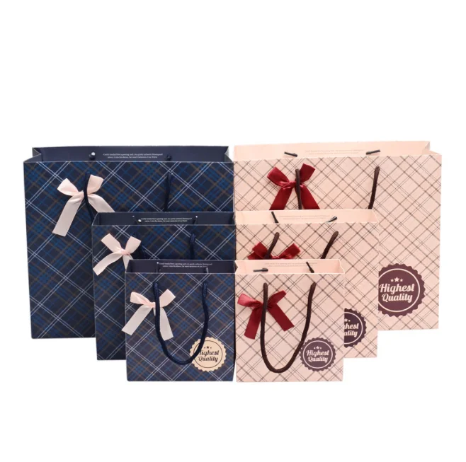 Hot Sale Brand Logo Luxury Black Shopping Paper Pouch Kraft Packing Manufacturers Wholesale Printed Custom Gift Bags