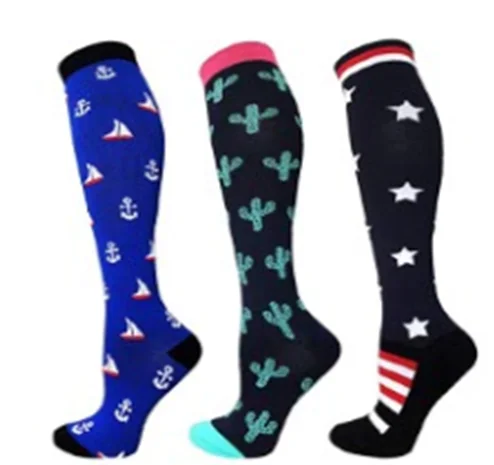 fancy private label running graduated cute compression socks