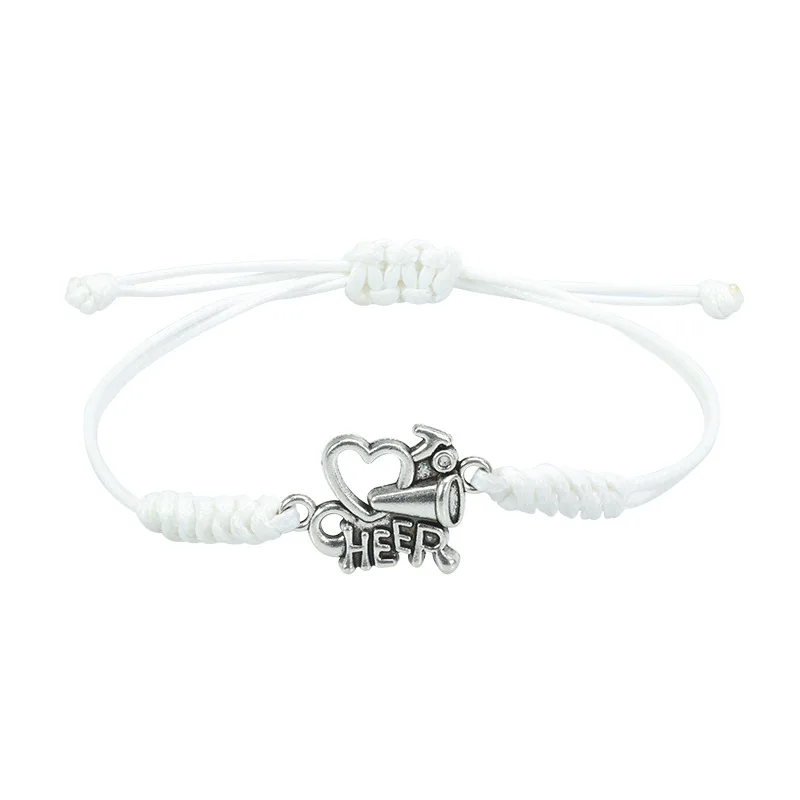 New Popular Style Cheerleading Woven Bracelet Sports Cheer Refueling Waxed Thread Textile Handmade Bracelet