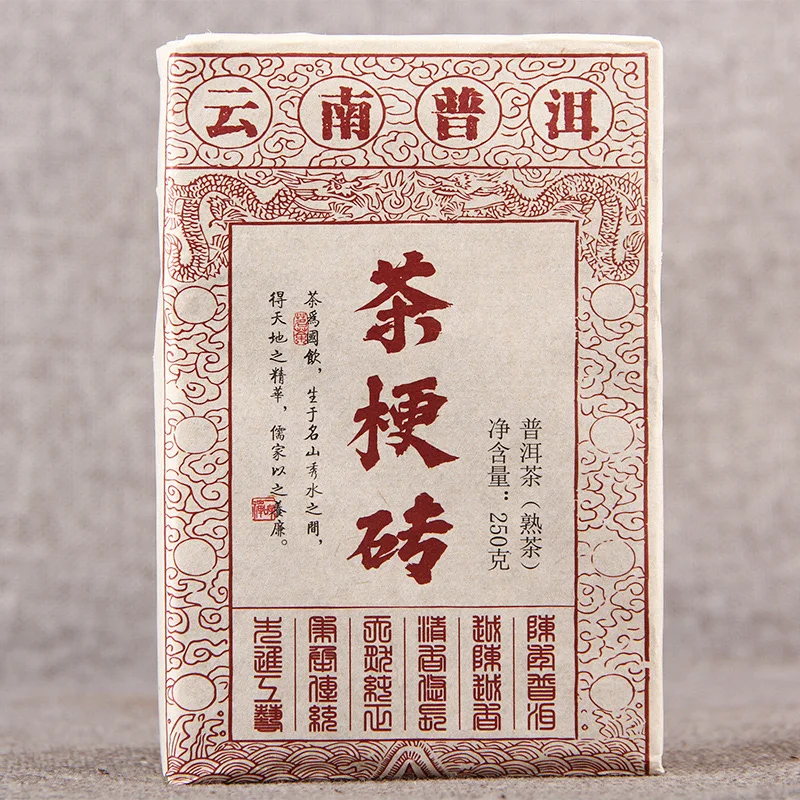 250 грамм Yunnan shu puerh чайный стебель кирпичный ферментированный старый древесный чайный лист мягкий и гладкий cha zhuan