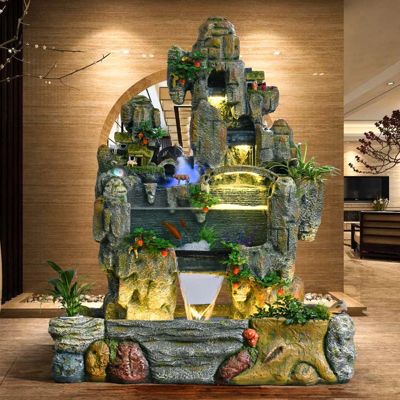 Latest design outdoor fiberglass rock waterfall pool artificial rock waterfall landscaping