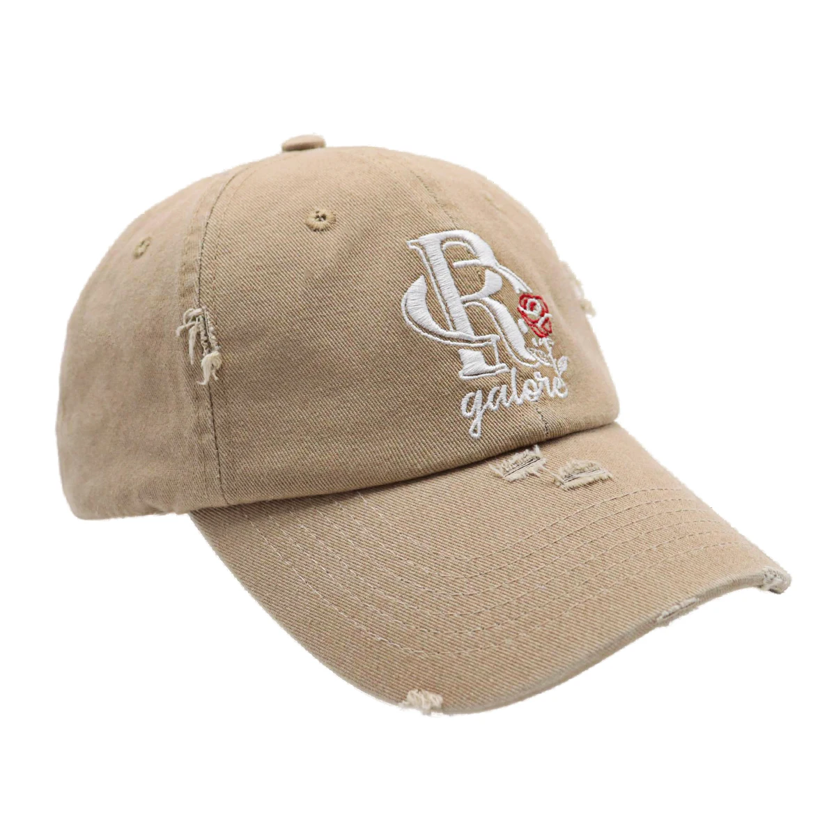 Unstructured Washed Dad Cap Embroidered Premium Embroidery Custom Distressed Dad Hat