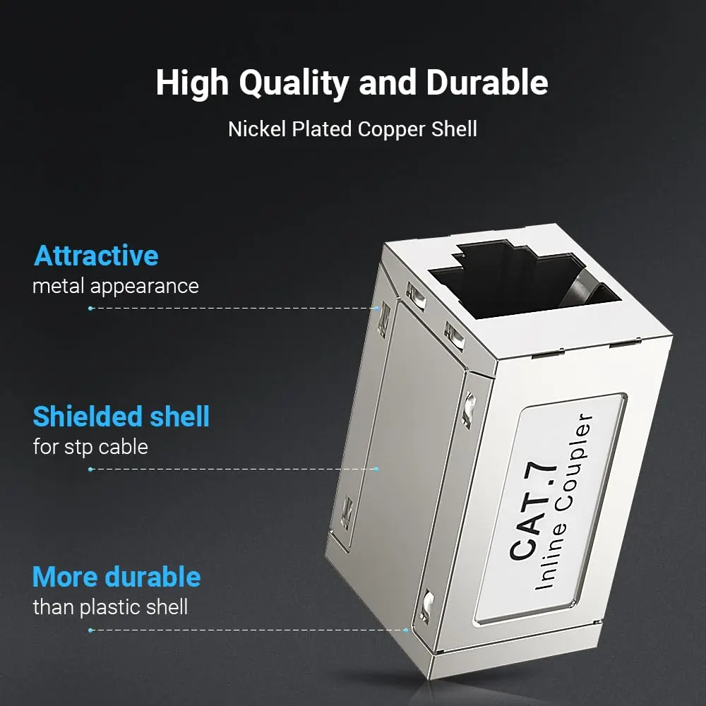 Cat7 Ethernet Coupler Female to Female Connector 10Gbps RJ45 Coupler Ethernet Extender