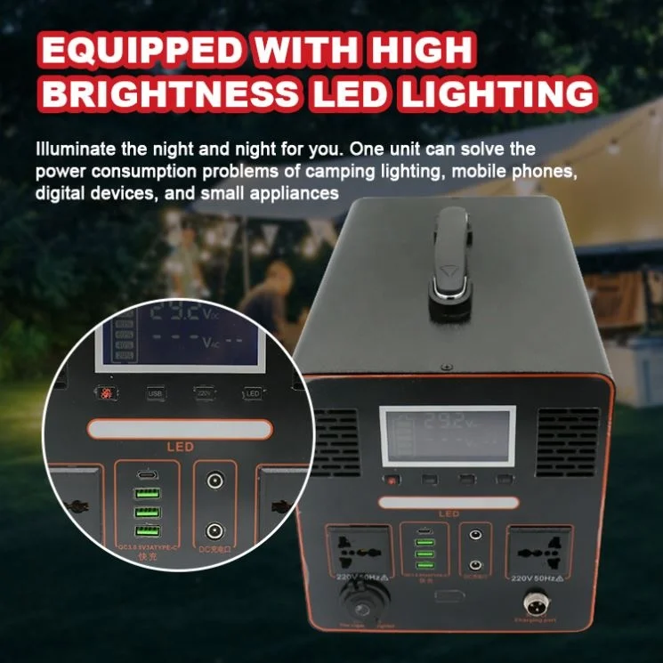 Lifepo4 Battery Solar Panel 1080Wh 1000W Ac Outlets Solar Generator Portable Power Station